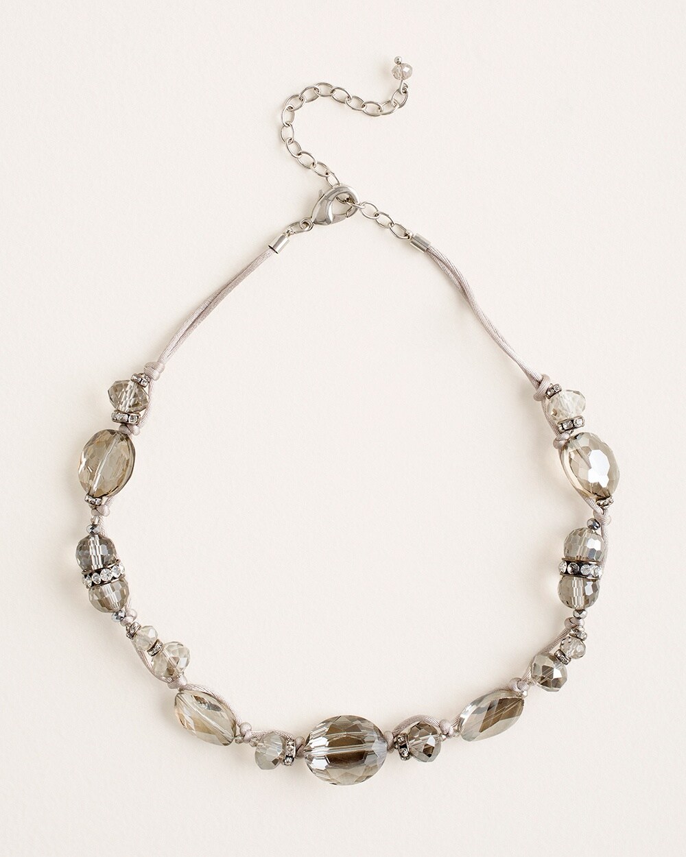 Silvertone Beaded Single-Strand Necklace