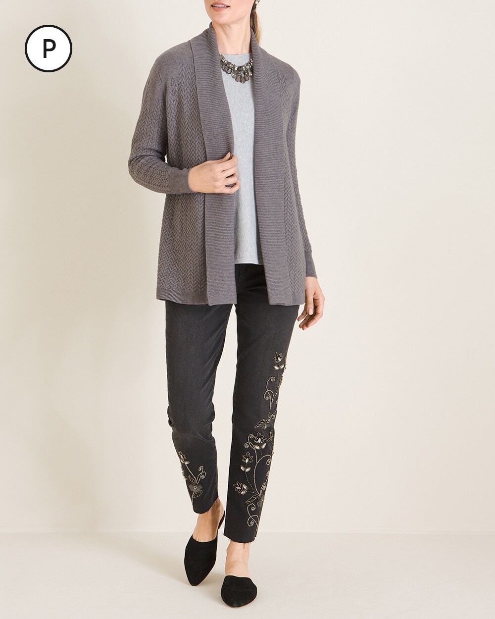Petite Belted Cable Cardigan Sweater - Chico's