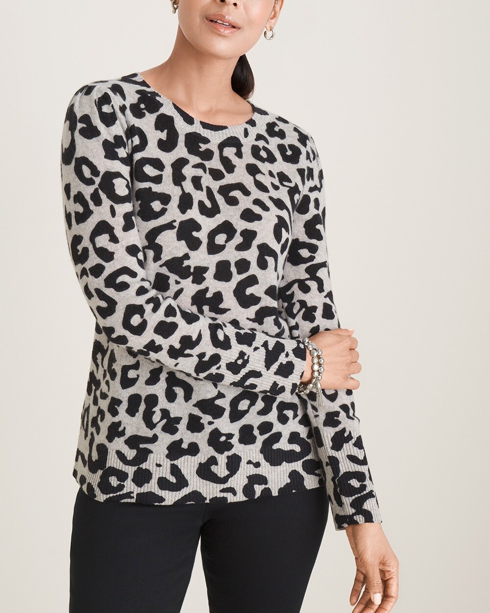 Cashmere Animal-Print Sweater