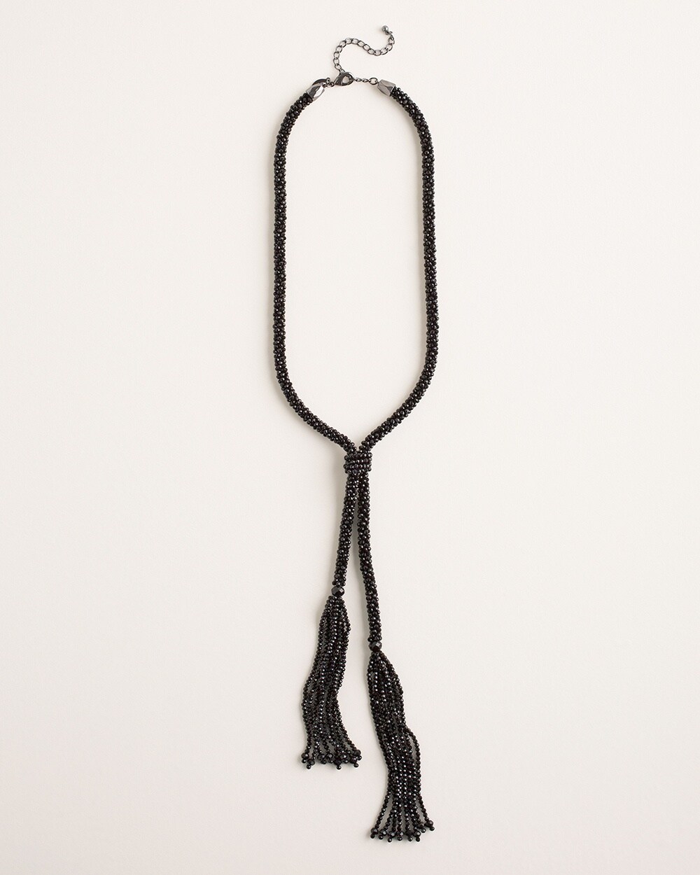 Black Beaded Y-Necklace