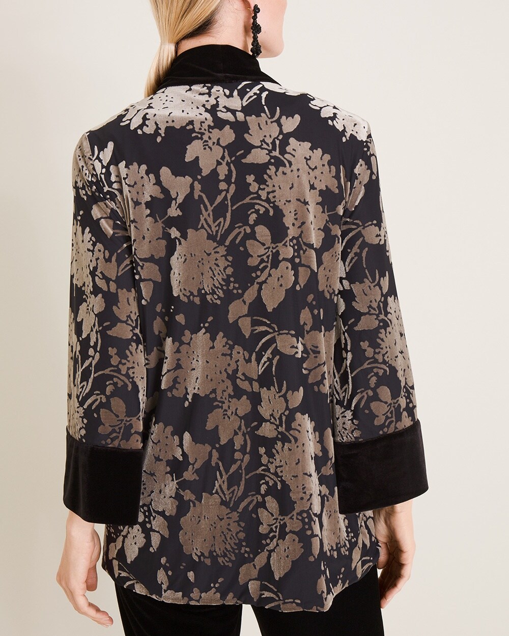 Travelers Collection Reversible Floral Velvet Jacket - Chico's
