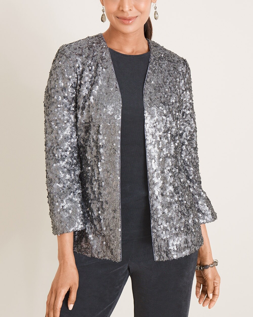 Travelers Collection Sequin Jacket