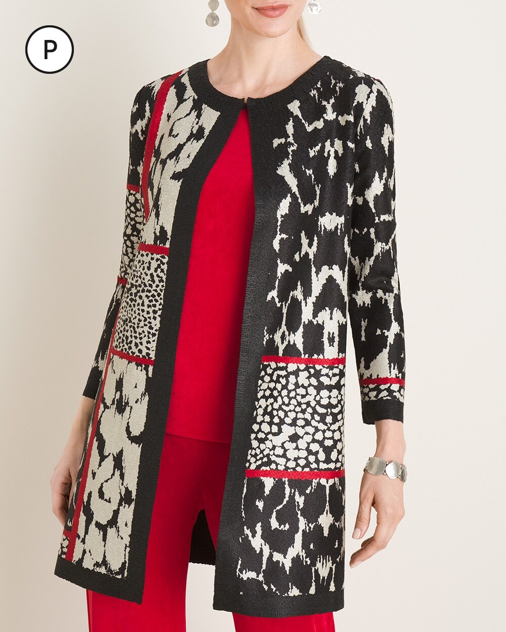Travelers Collection Petite Crushed Patchwork Jacket