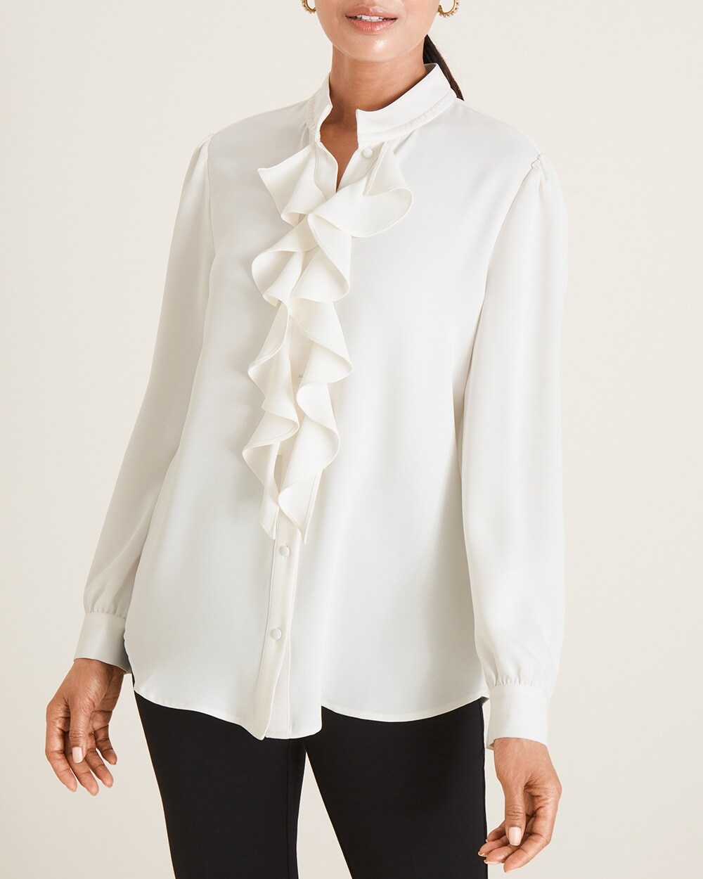 Ruffle-Front Blouse