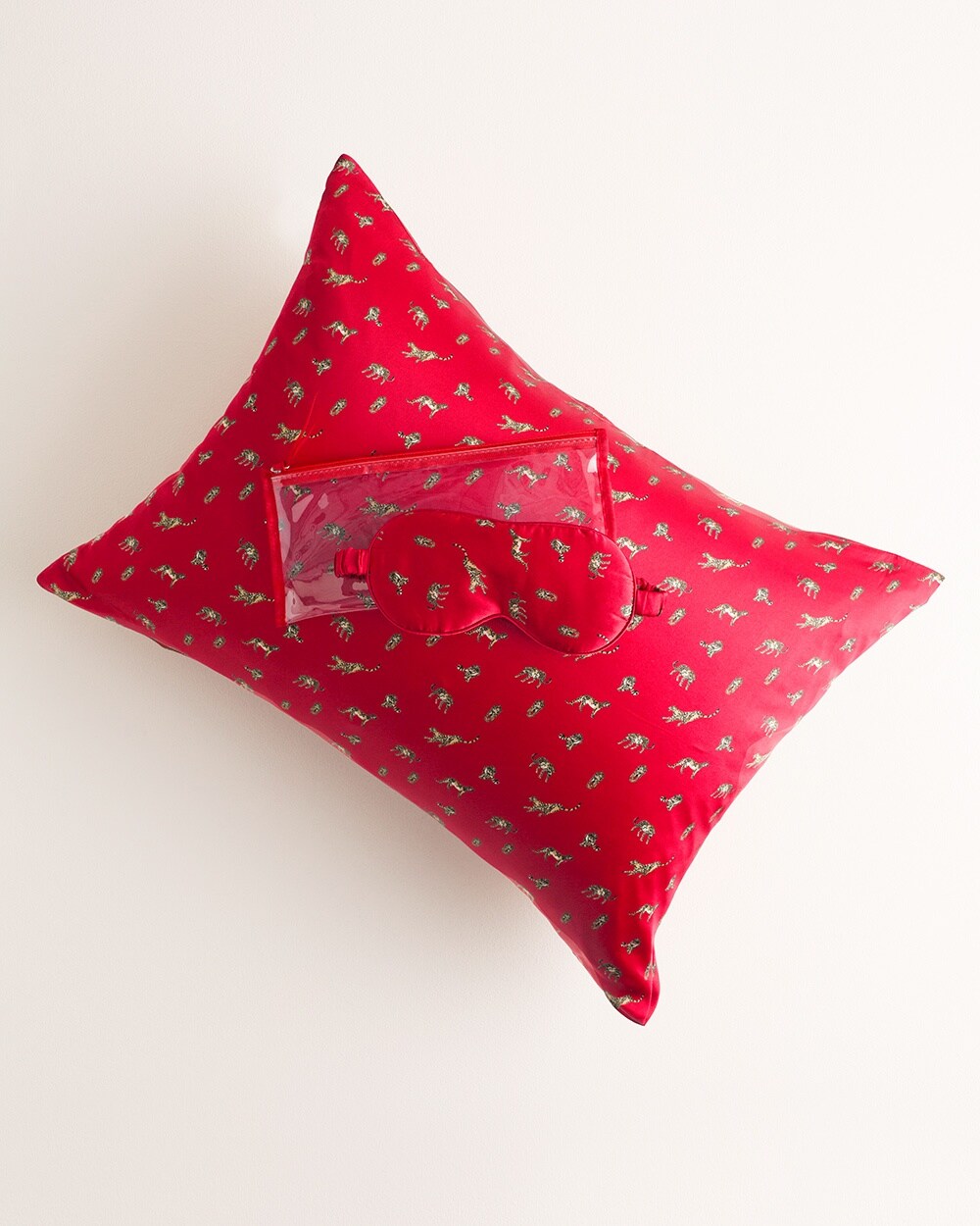 Leopard-Print Silk Sleep Mask and Pillowcase Set