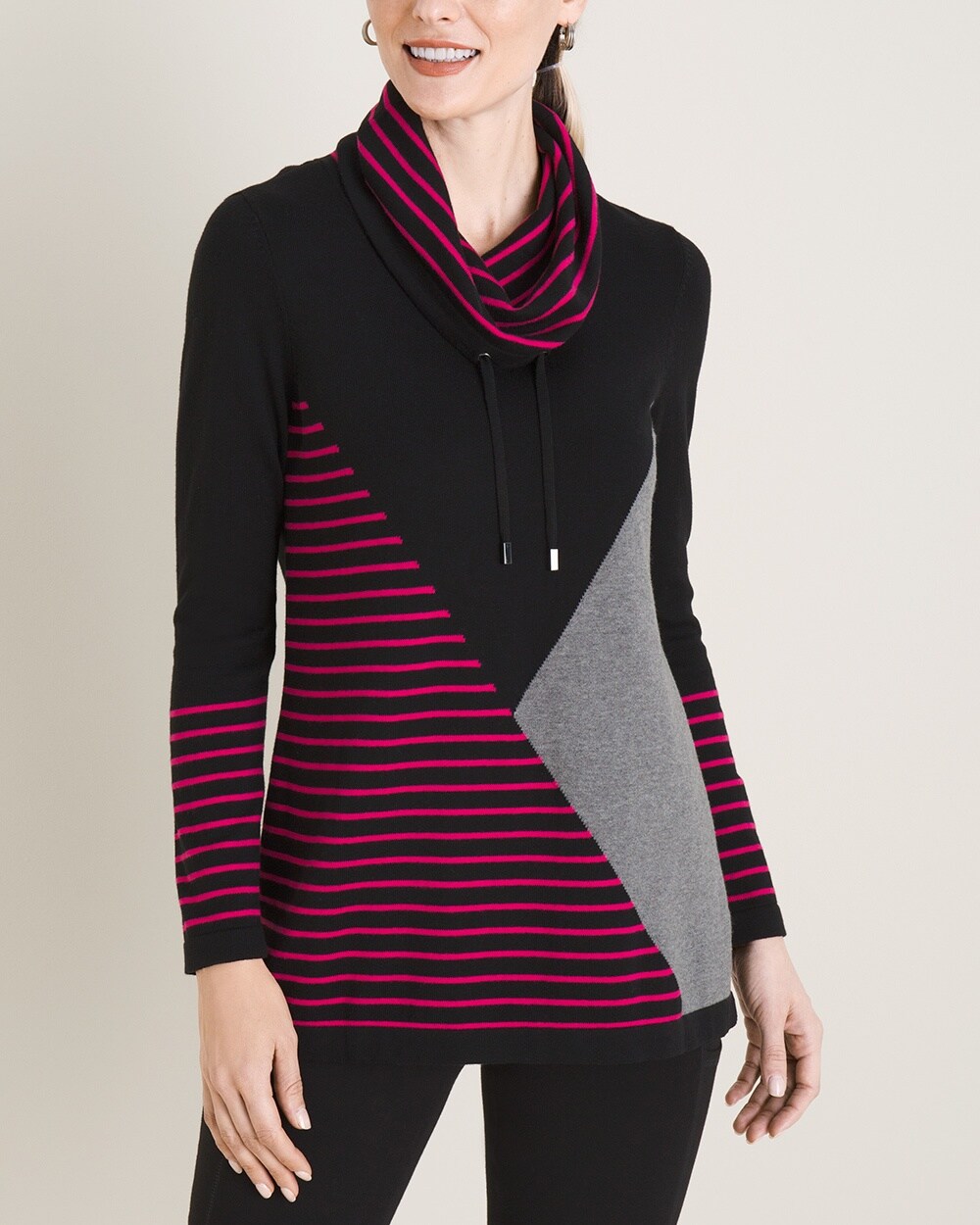 Zenergy Cotton-Cashmere Blend Drawstring Cowl Sweater