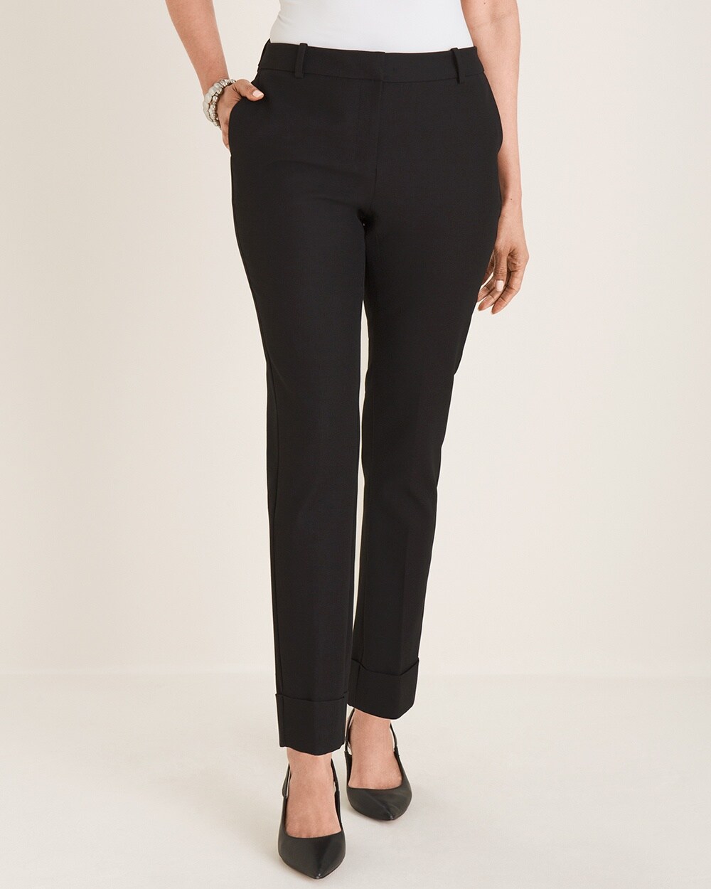 Fly-Front Ankle Pants