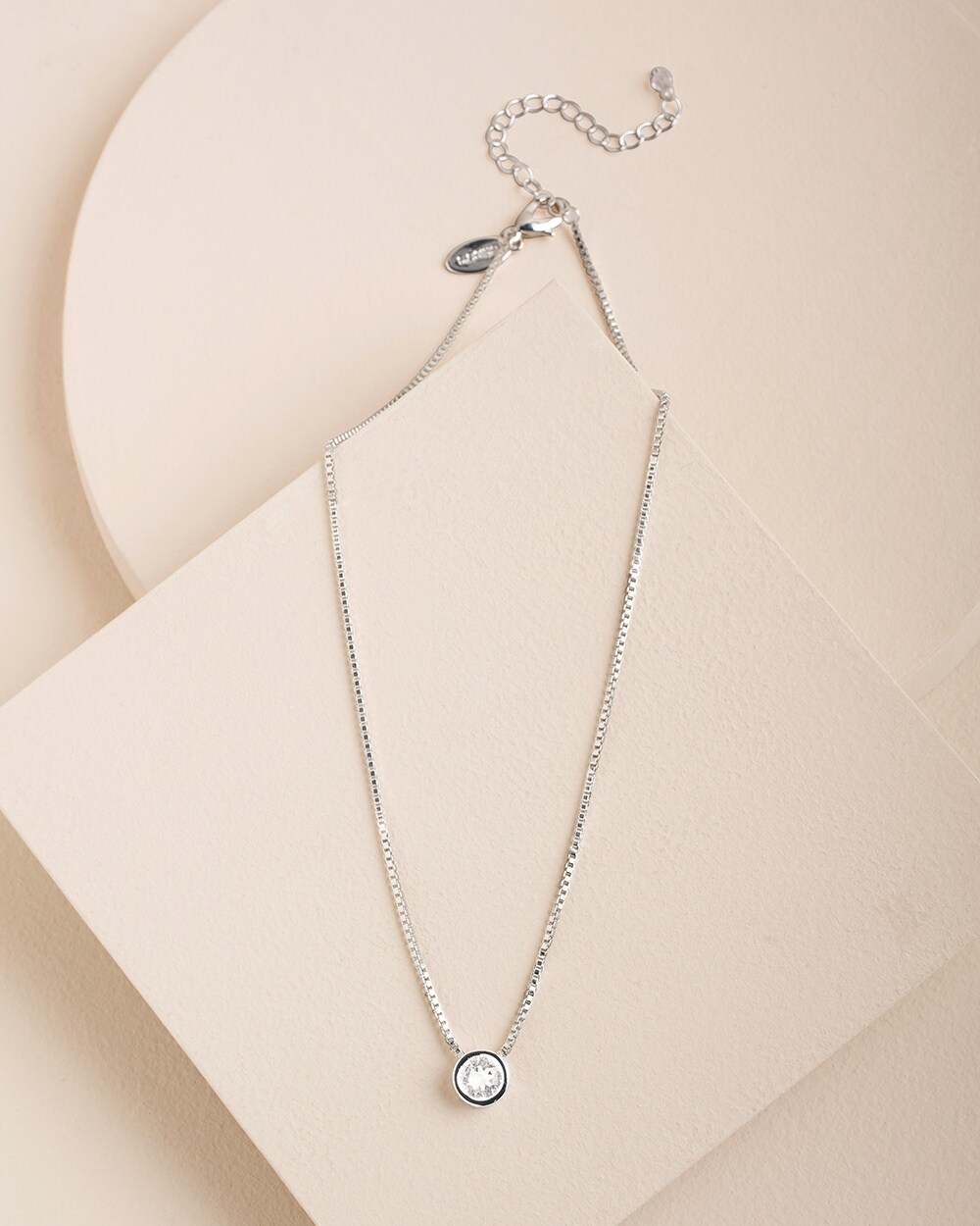 Short Silvertone Pendant Necklace