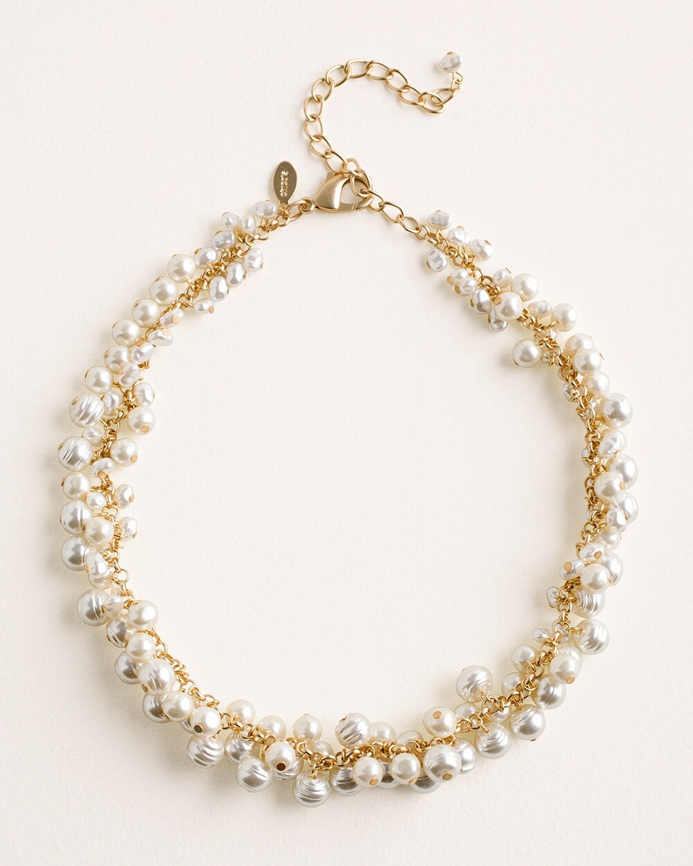 Goldtone Faux-Pearl Bib Necklace