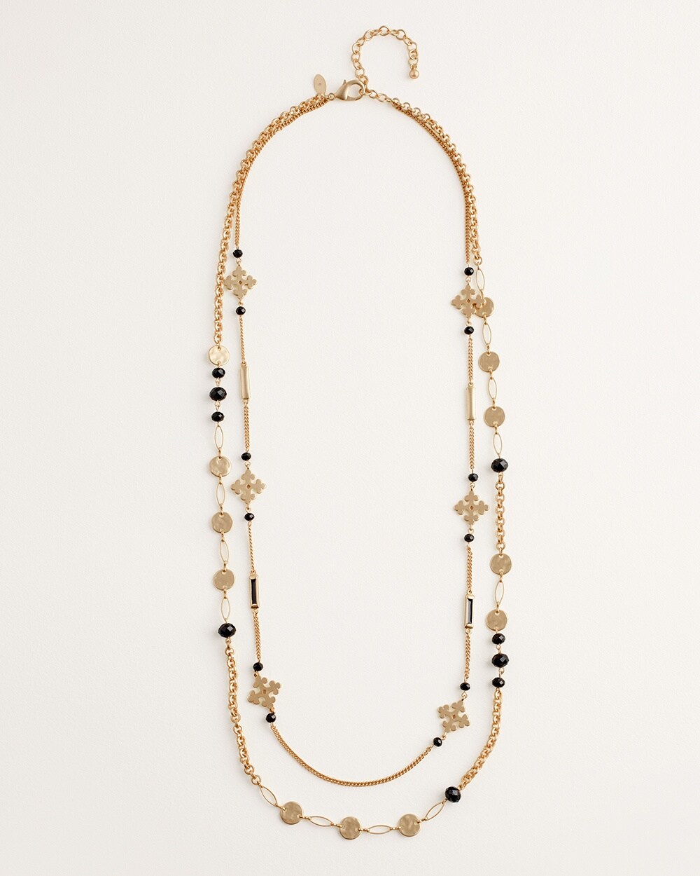 Goldtone Beaded Double-Strand Necklace