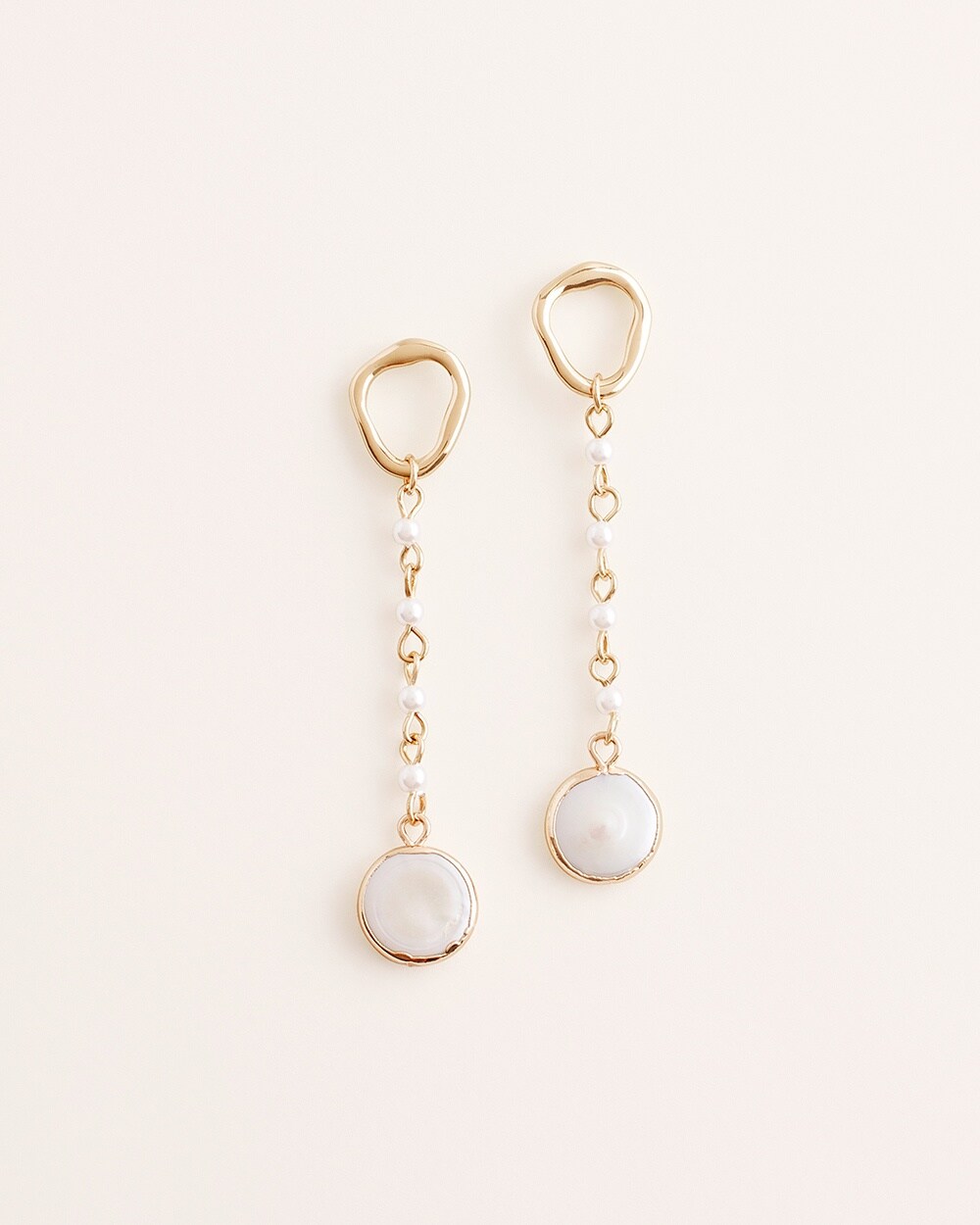 Faux-Pearl Linear Earrings