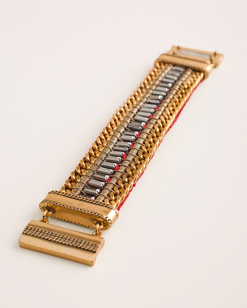 Goldtone Red Magnetic Bracelet