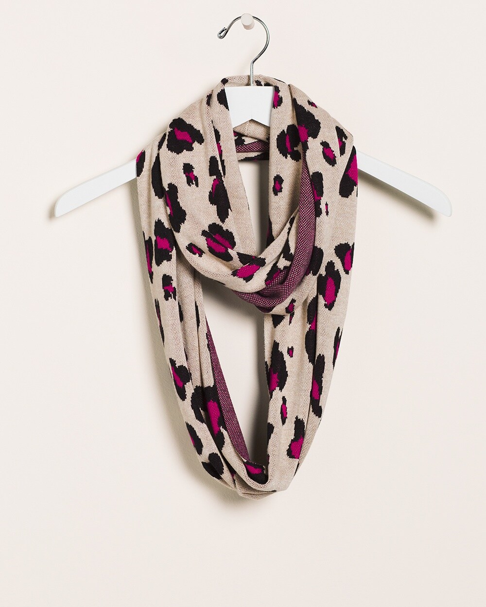 Leopard-Print Infinity Knit Scarf