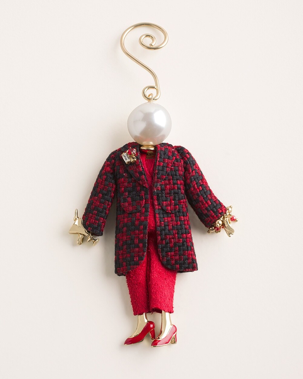 Holly Red Lady Doll Ornament