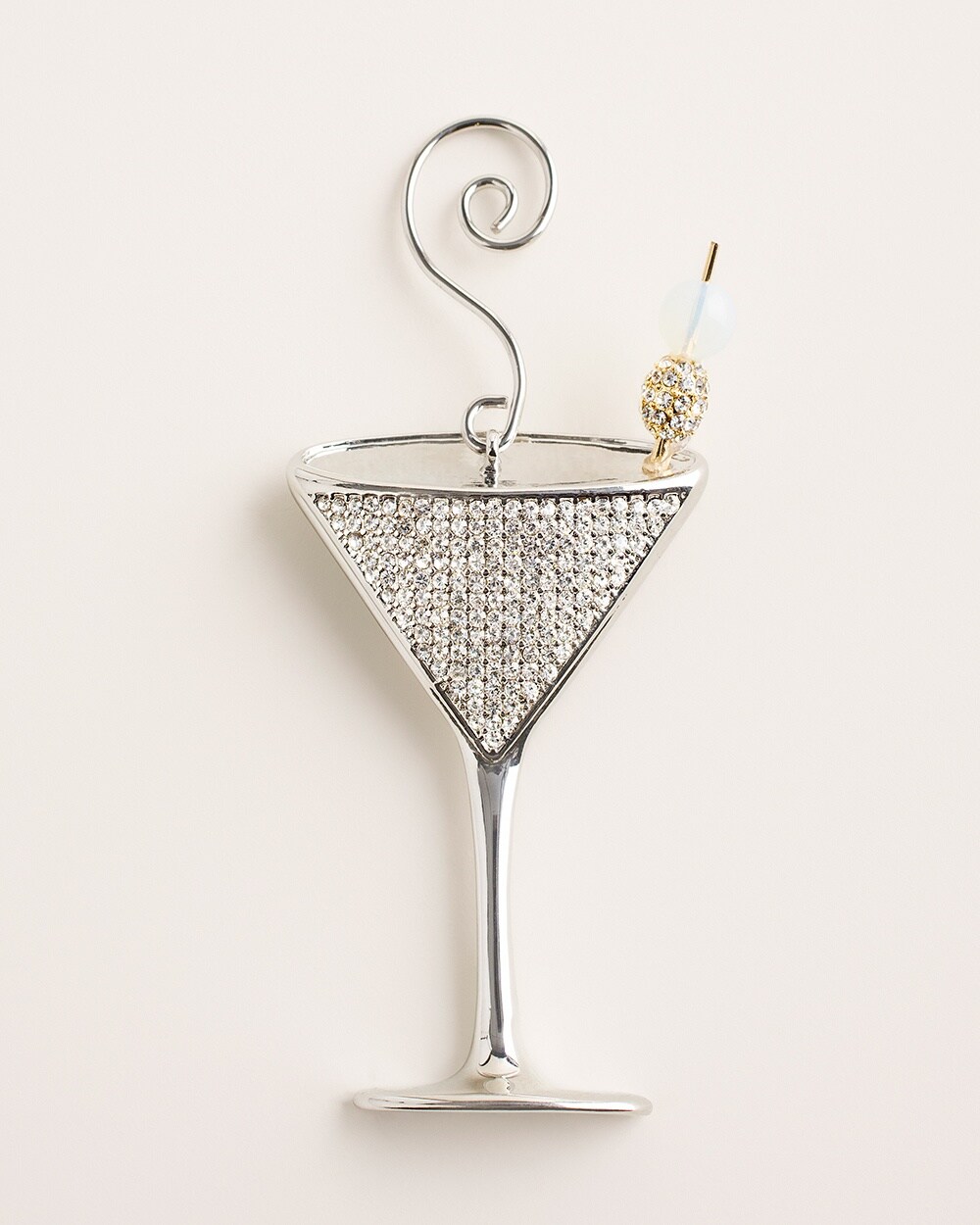 Pave Martini Glass Ornament