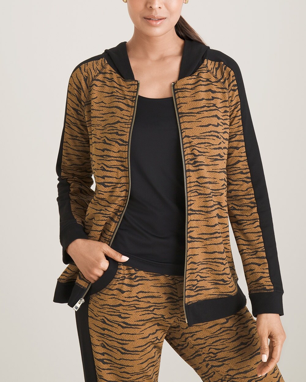 Zenergy Tiger-Print Jacquard Jacket