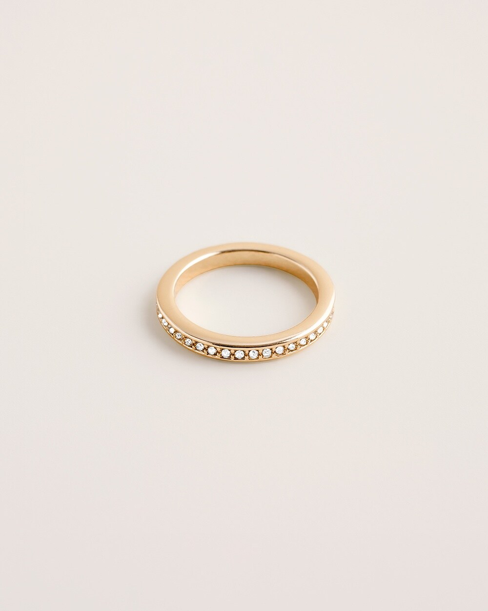 Stackable Goldtone Pave Ring