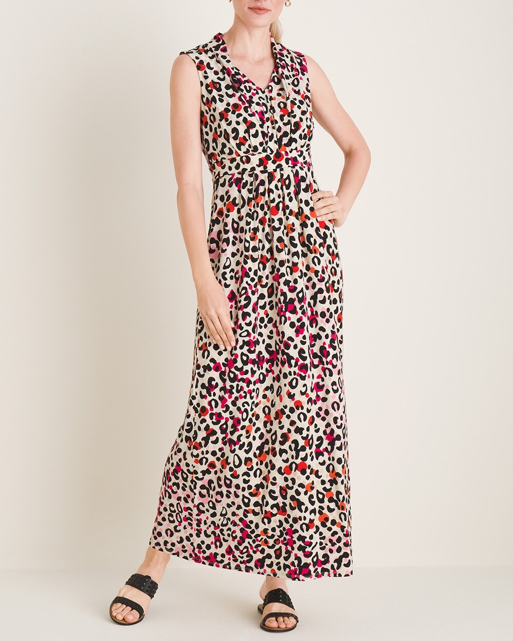 Animal-Print Knit Maxi Dress