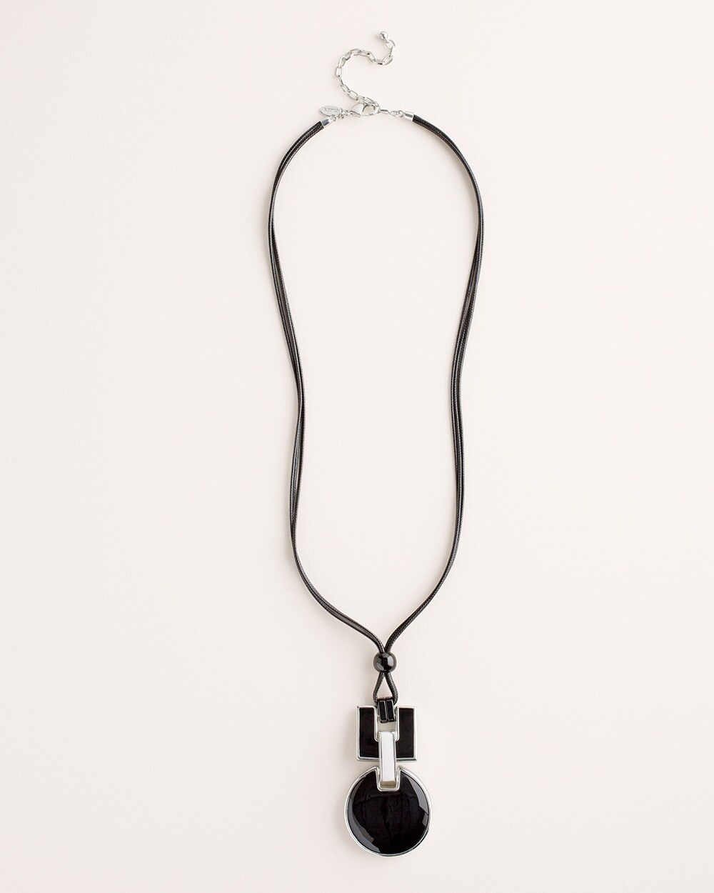 Black and White Long Pendant Necklace