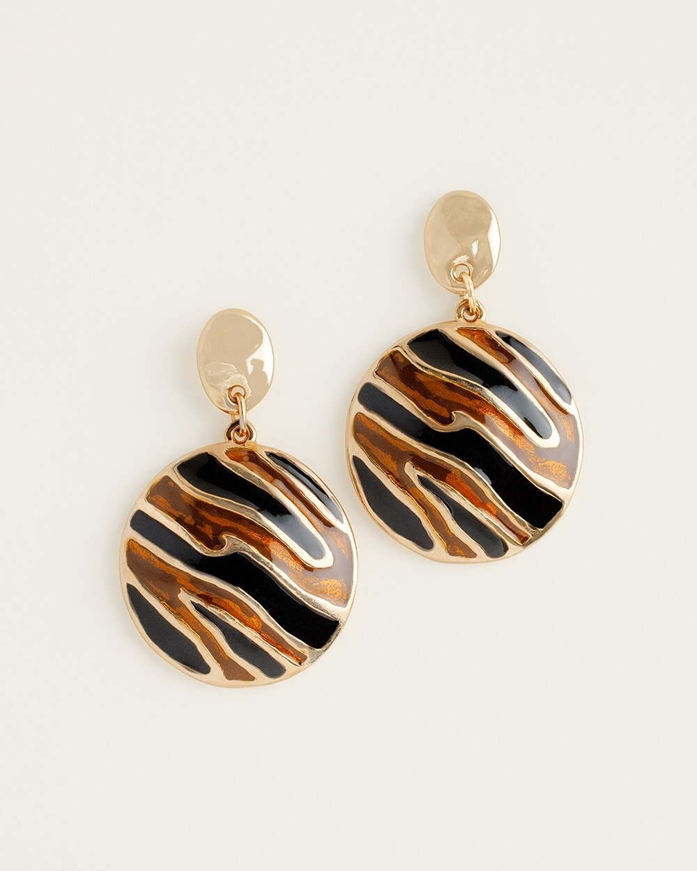 Tiger-Print Drop Earrings