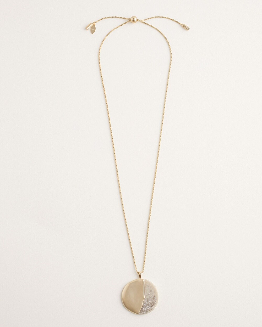 Convertible Goldtone and Neutral Pendant Necklace