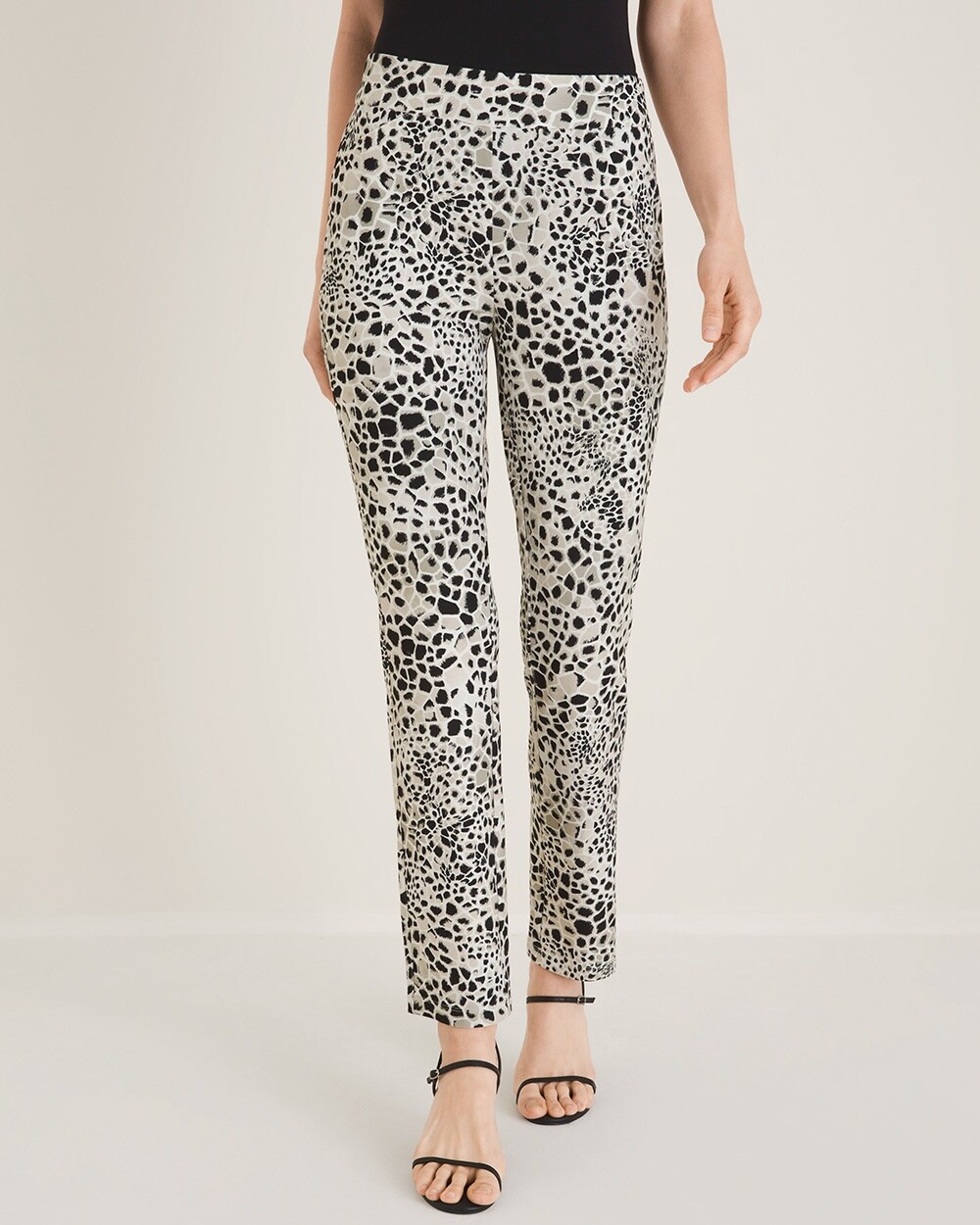 Travelers Collection Animal-Print Crepe Ankle Pants