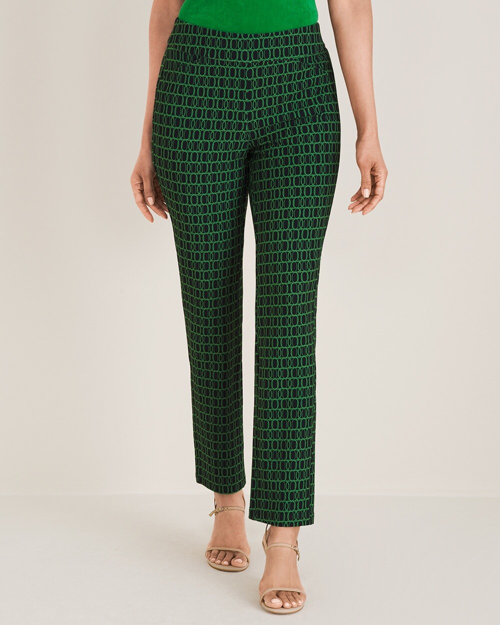 Travelers Collection Geometric-Print Ankle Pants