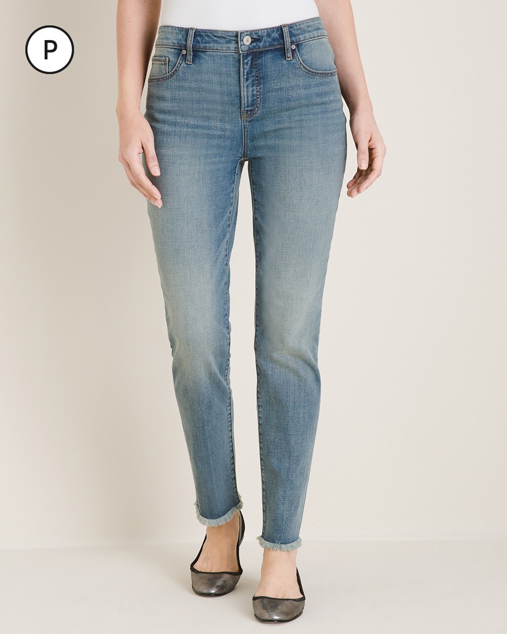 So Slimming Petite Frayed-Hem Girlfriend Ankle Jeans