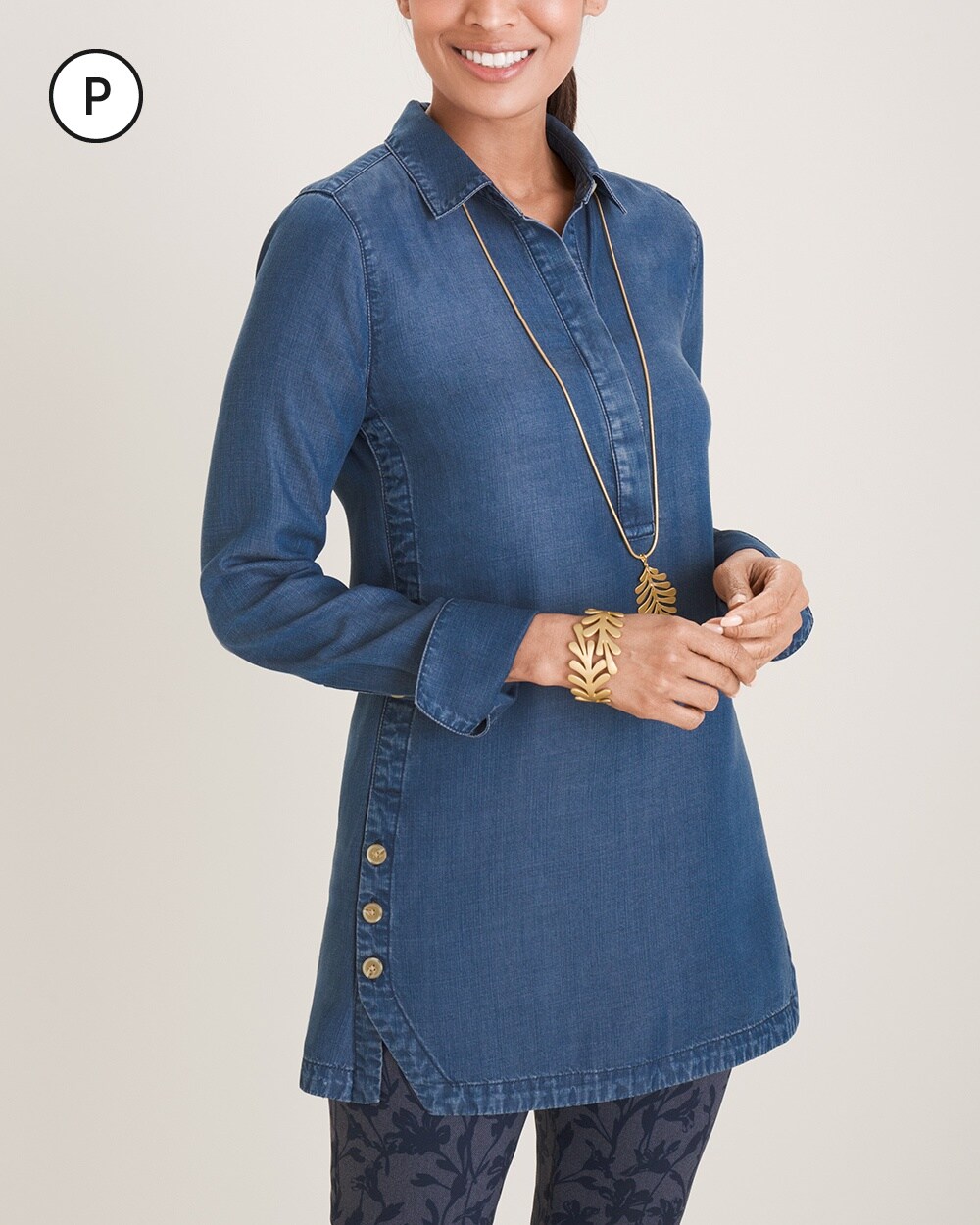 Petite Touch of Cool Denim Tunic