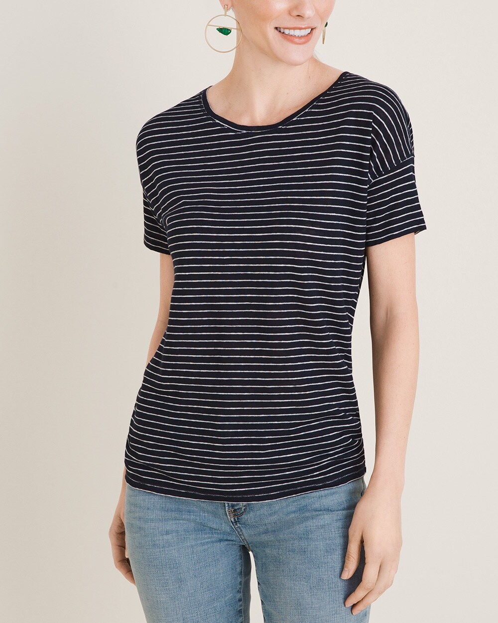 Relaxed Striped Linen Tee