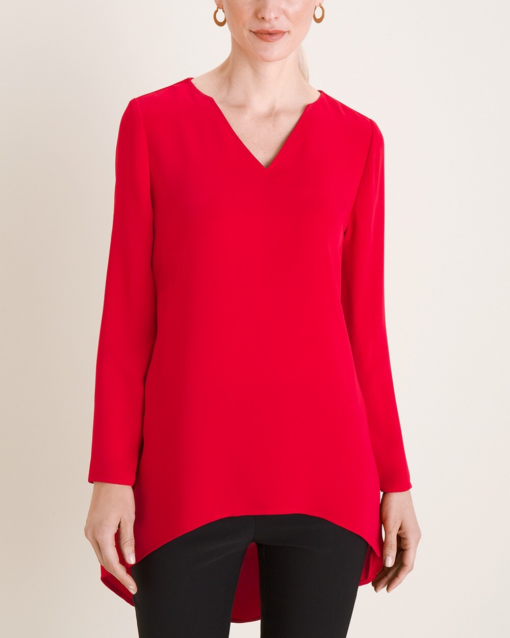 High-Low V-Neck Tunic