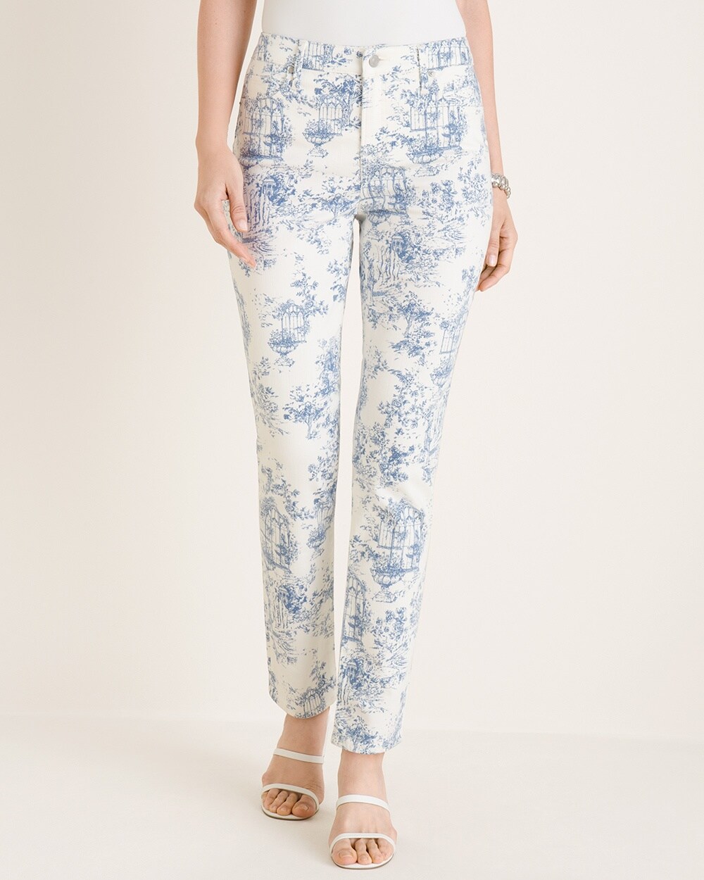 So Slimming Floral Girlfriend Ankle Jeans