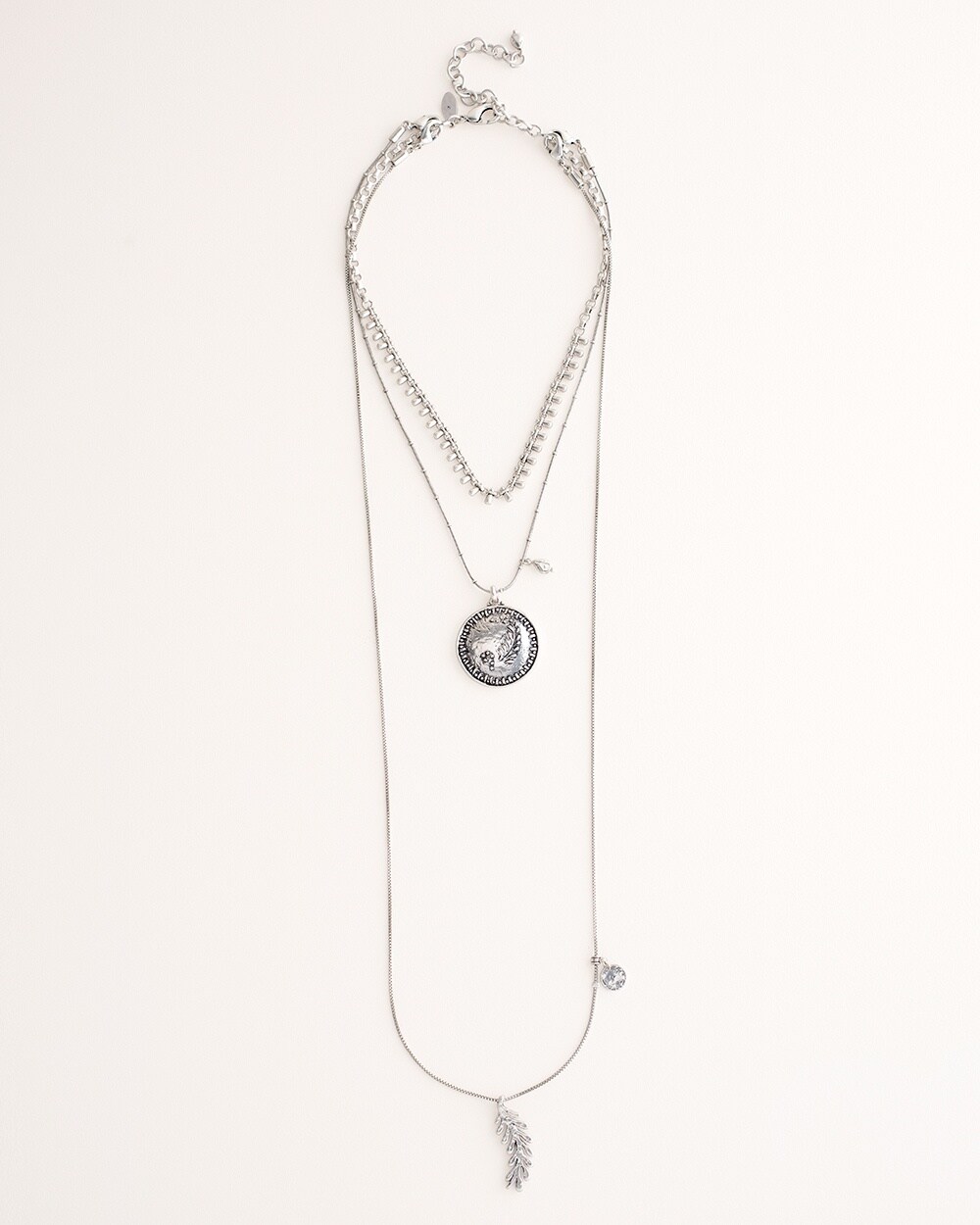 Convertible Silvertone Triple-Strand Necklace