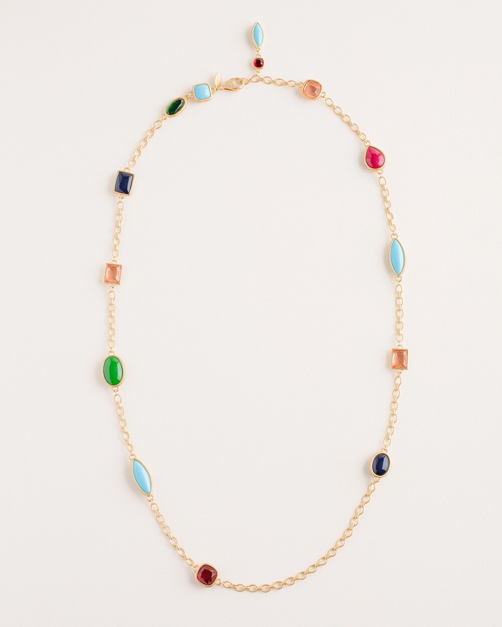 Long Convertible Multi-Stone Necklace