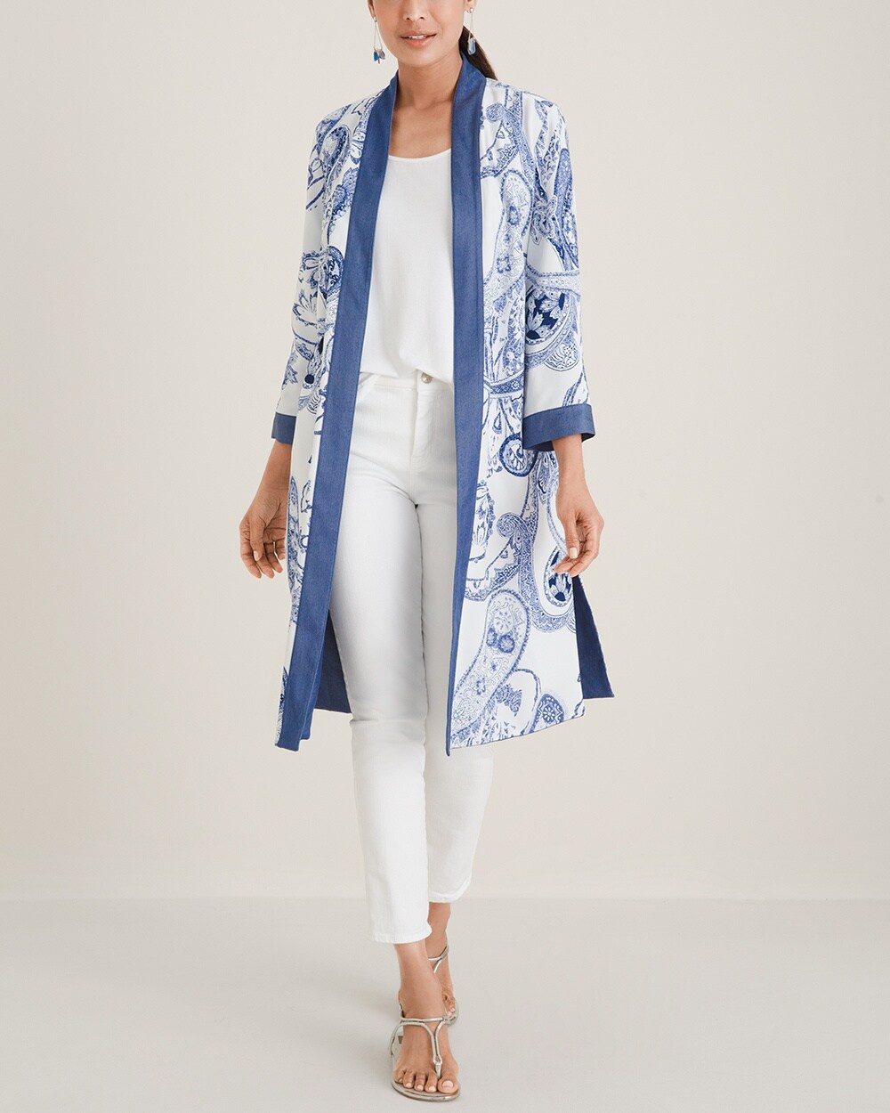 Reversible Paisley-to-Solid Kimono