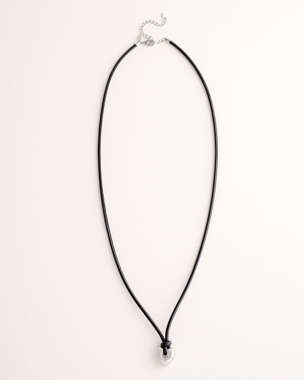 Silvertone Heart Pendant Necklace