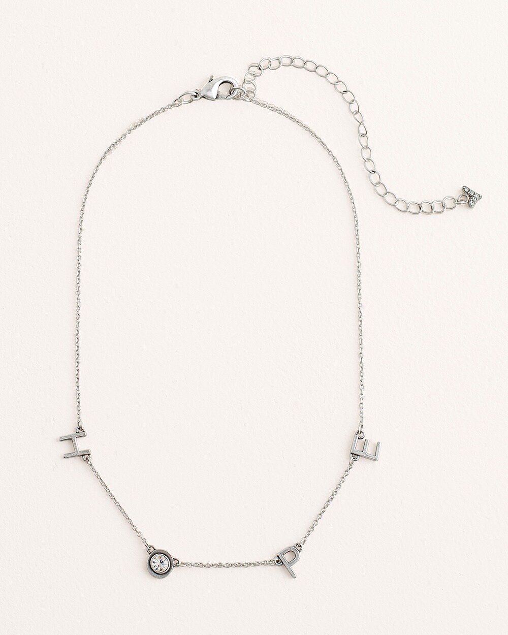 Silvertone Hope Single-Strand Necklace