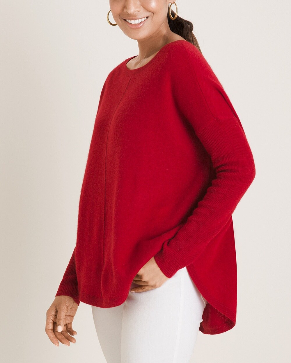 Cashmere Curved-Hem Sweater