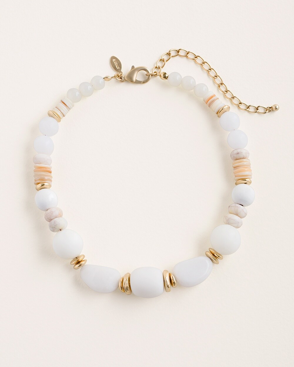 Short White Single-Strand Necklace