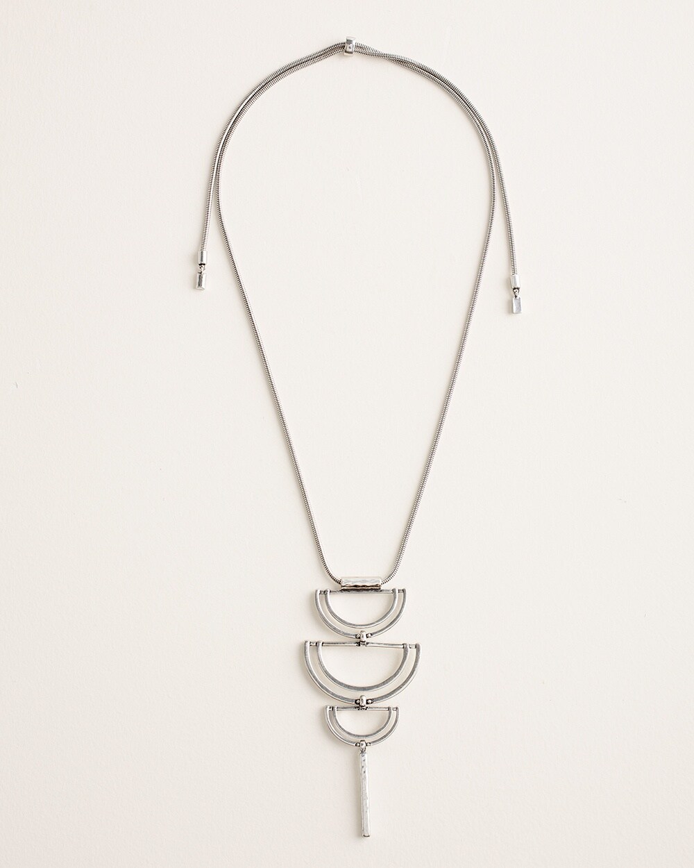 Silvertone Convertible Pendant Necklace