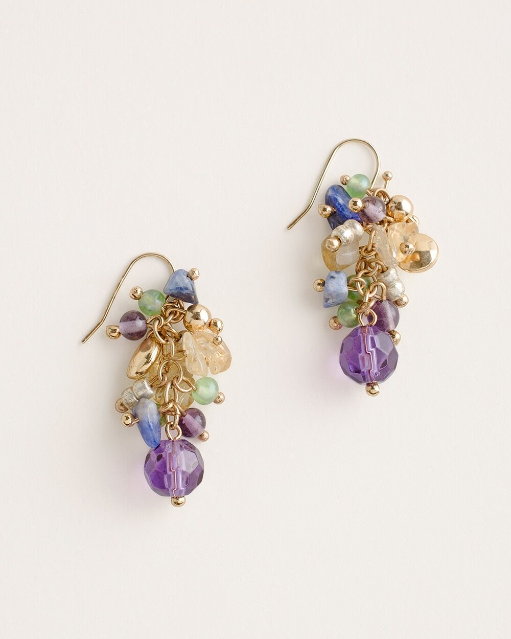 Purple Multi-Cluster Earrings