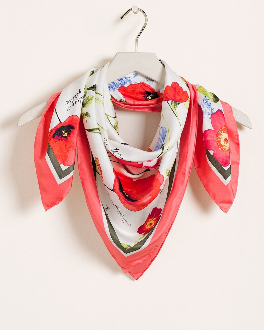 Silk Floral-Print Scarf with Bag