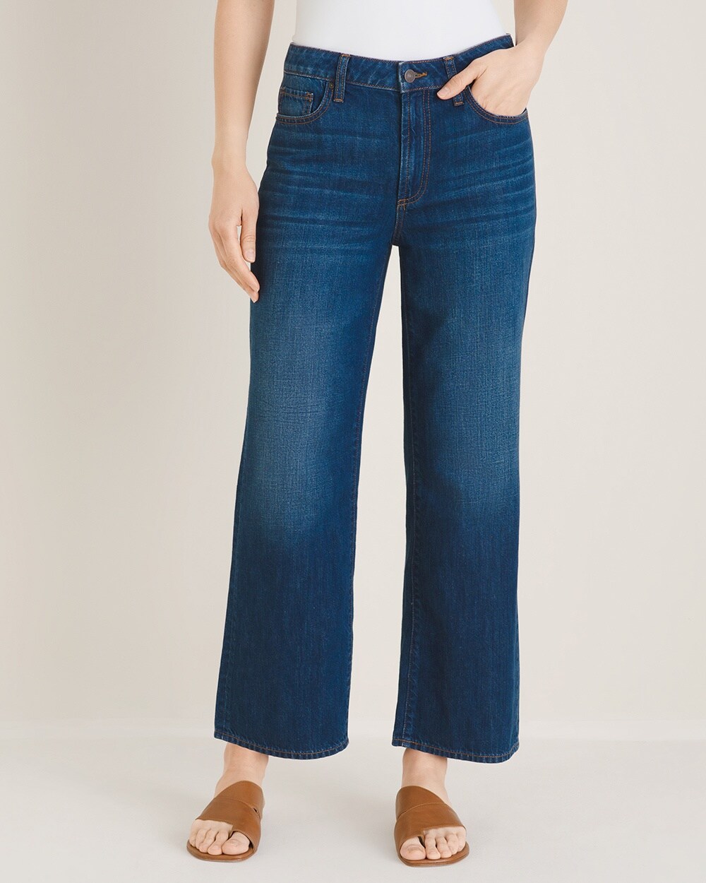High-Rise Wide-Leg Ankle Jeans