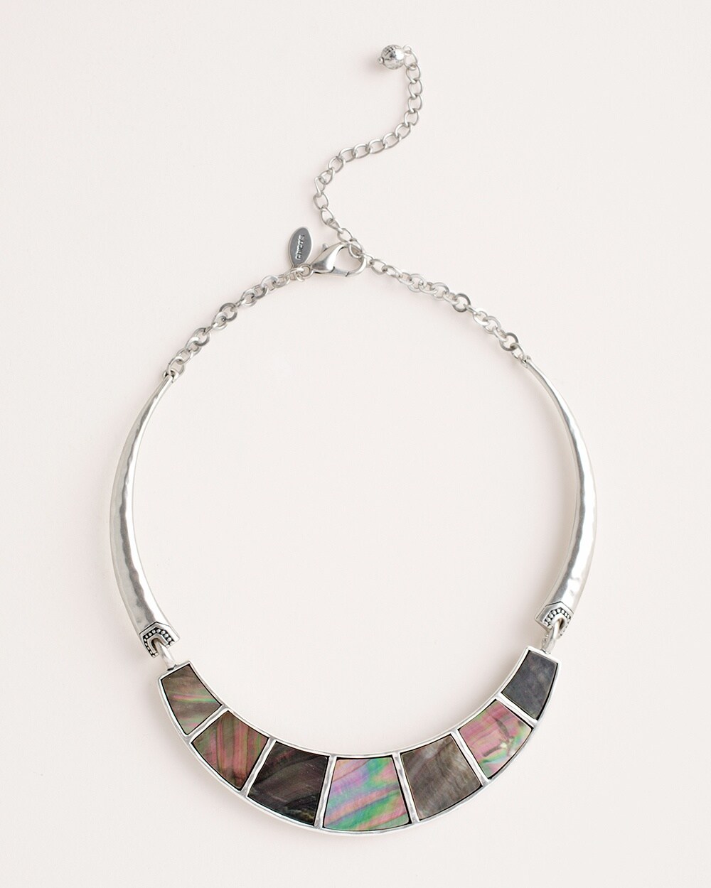 Silvertone Mother-of-Pearl Bib Necklace
