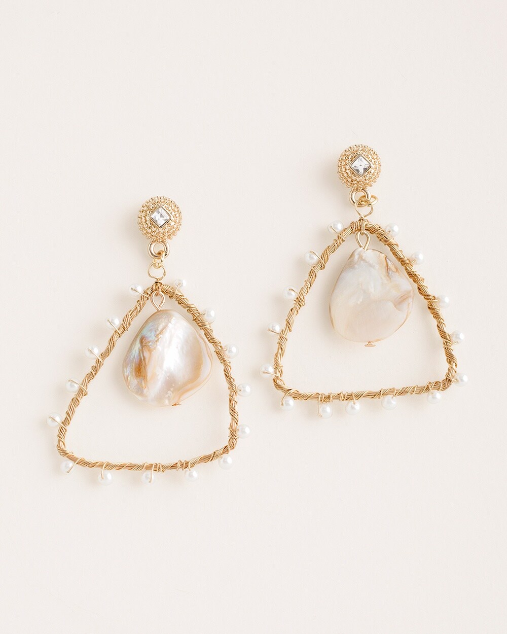 Faux-Pearl Chandelier Earrings