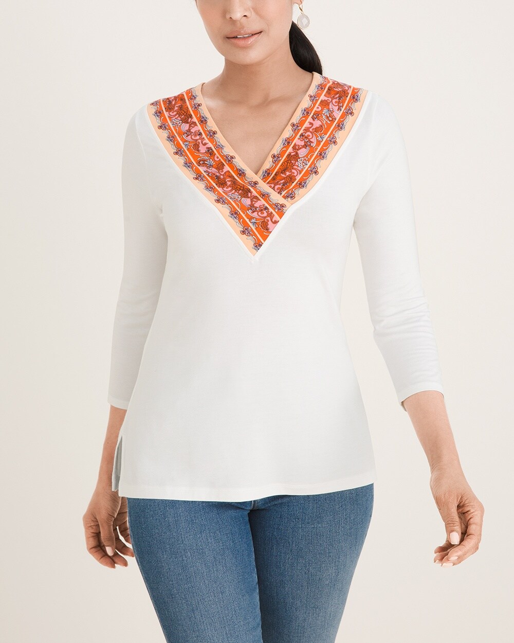 Touch of Cool Scarf-Trim Tee