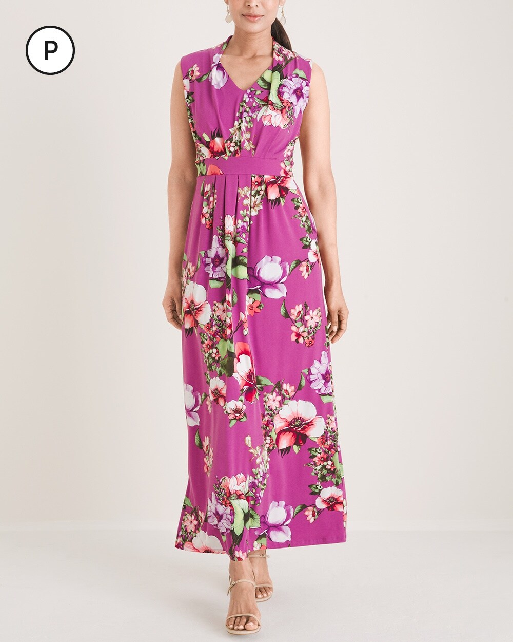 Petite Floral-Print Maxi Dress