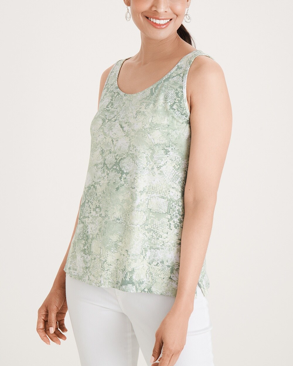 Touch of Cool Reptile-Print Polished Tank Top