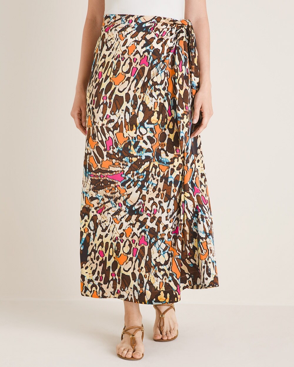 Animal-Print Sarong Skirt