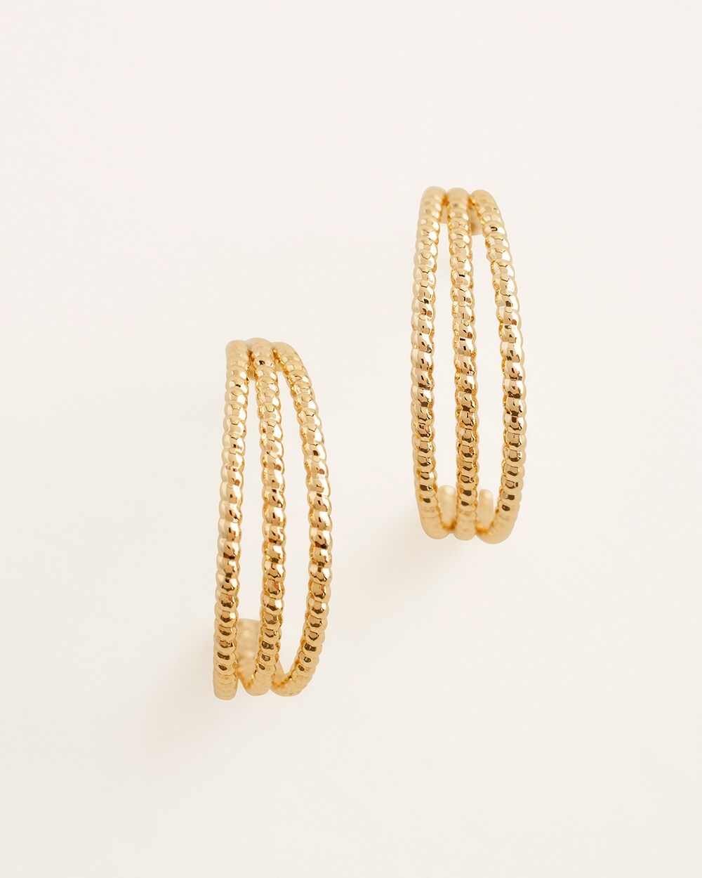 Small Textured Goldtone Hoop Earrings